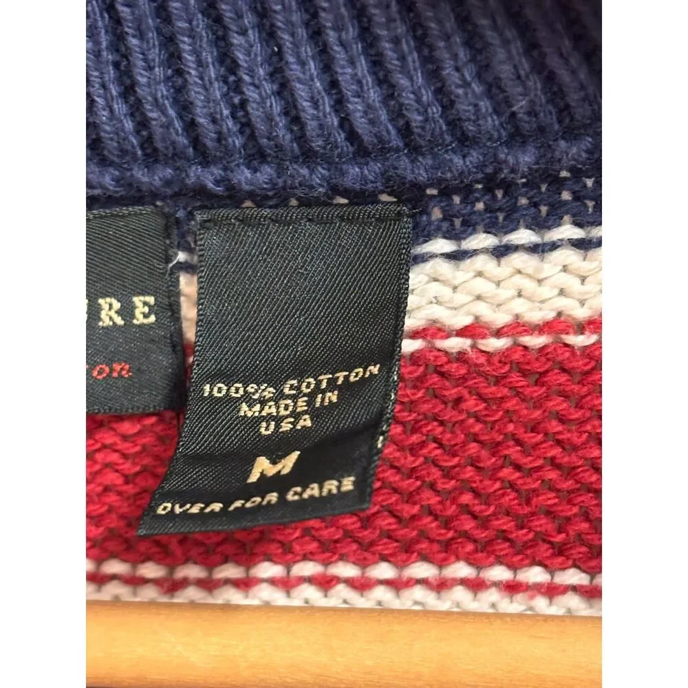 Vintage 90s Structure All-Over Flag Knit Sweater Vest Rare Retro Grandpa READ